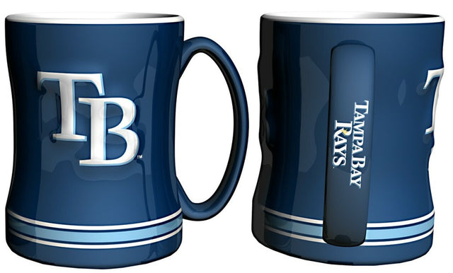 Taza de café de los Tampa Bay Rays, 14 oz, relieve esculpido