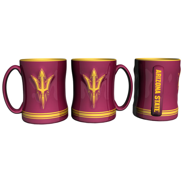 Taza de café Arizona State Sun Devils - Relieve esculpido de 14 oz