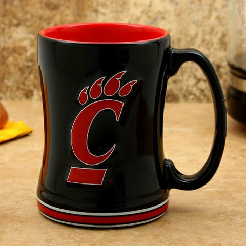 ~Cincinnati Bearcats Coffee Mug 14oz Sculpted Relief~ backorder