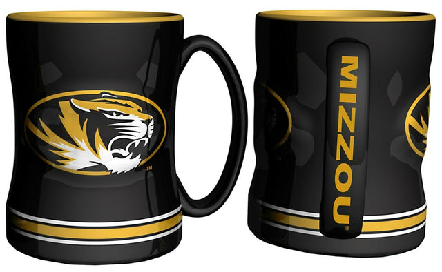 Taza de café de los Missouri Tigers, 14 oz, relieve esculpido