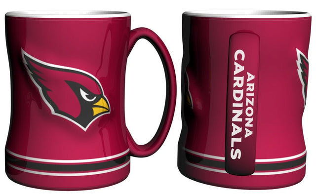 Taza de café de los Cardenales de Arizona - Relieve esculpido de 14 oz