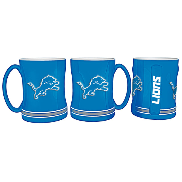 Taza de café de los Detroit Lions, 14 oz, relieve esculpido