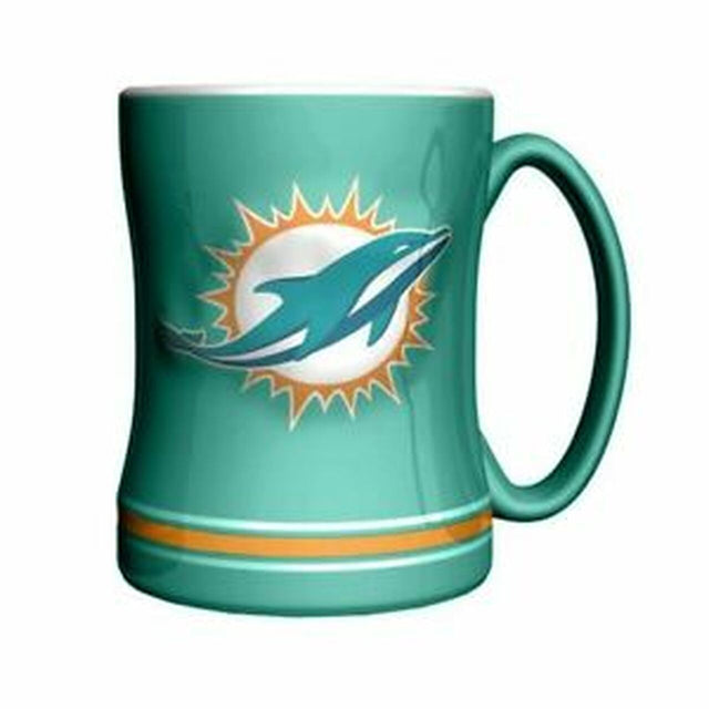 Taza de café de los Miami Dolphins - Relieve esculpido de 14 oz