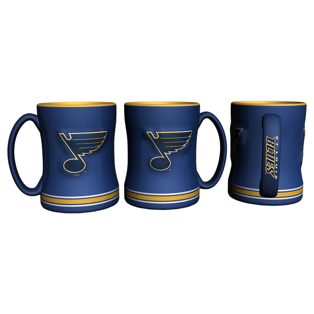 St. Louis Blues Coffee Mug 14oz Sculpted Relief