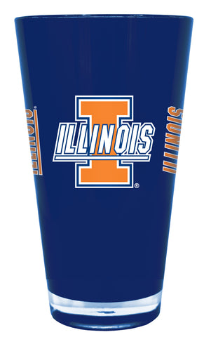 Illinois Fighting Illini Glass 20oz Pint Plastic Insulated CO