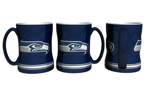 Seattle Seahawks Coffee Mug - 14oz Sculpted Relief