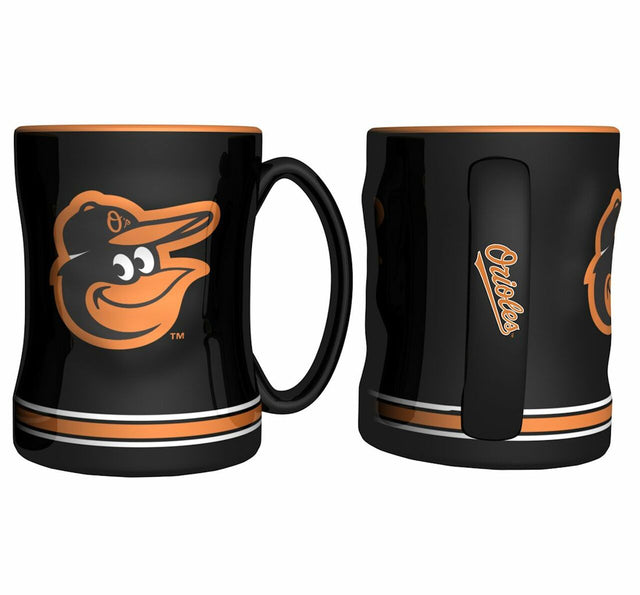 Taza de café Baltimore Orioles - Relieve esculpido de 14 oz