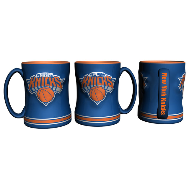 Taza de café de los New York Knicks de 14 oz con relieve esculpido