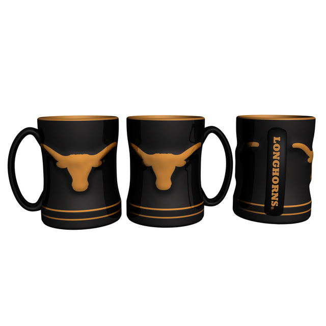 Taza de café Texas Longhorns de 14 oz con relieve esculpido