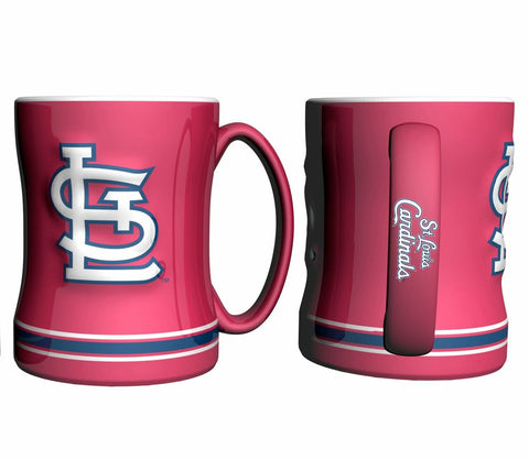 ~St. Louis Cardinals Coffee Mug - 14oz Sculpted Relief - Red~ backorder