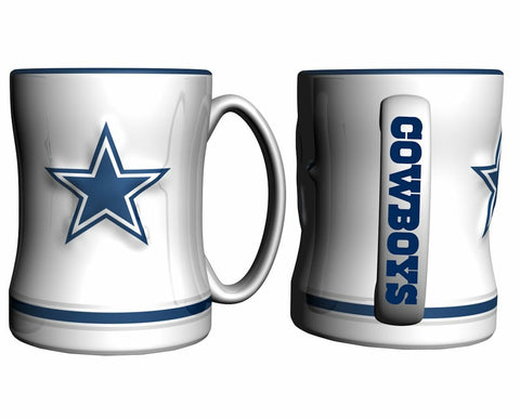 ~Dallas Cowboys Coffee Mug - 14oz Sculpted Relief - White~ backorder
