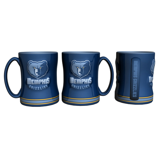 Taza de café de los Memphis Grizzlies de 14 oz con relieve esculpido