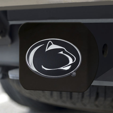 ~Penn State Nittany Lions Hitch Cover Chrome Emblem on Black - Special Order~ backorder