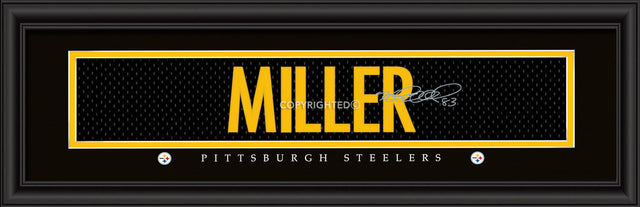 Impresión de los Pittsburgh Steelers de 8 x 24 pulgadas con estilo exclusivo de Heath Miller