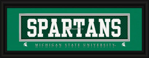 ~Michigan State Spartans Stitched Uniform Slogan Print - Spartans~ backorder