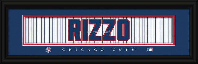 芝加哥小熊队 Anthony Rizzo 印刷品 - 签名 8"x24"