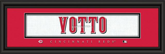 Impresión de Joey Votto de los Cincinnati Reds: firma de 8" x 24"