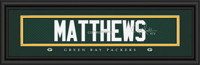 Impresión de los Green Bay Packers de 8 x 24 pulgadas con estilo exclusivo de Clay Matthews