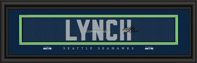 Seattle Seahawks Marshawn Lynch Print - Signature 8"x24"