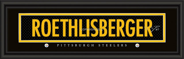 Impresión de Ben Roethlisberger de los Pittsburgh Steelers: firma de 8" x 24"