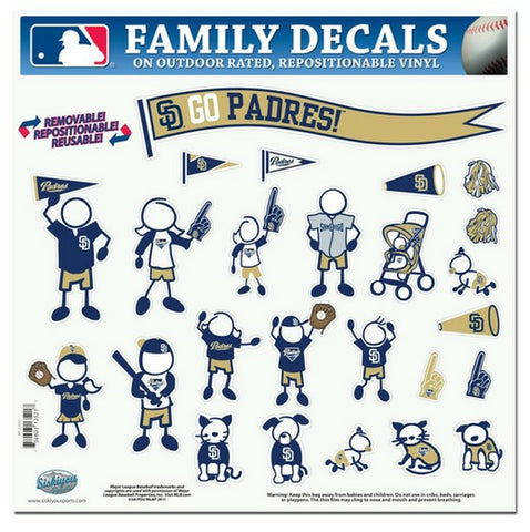 ~San Diego Padres Decal 11x11 Family Sheet~ backorder
