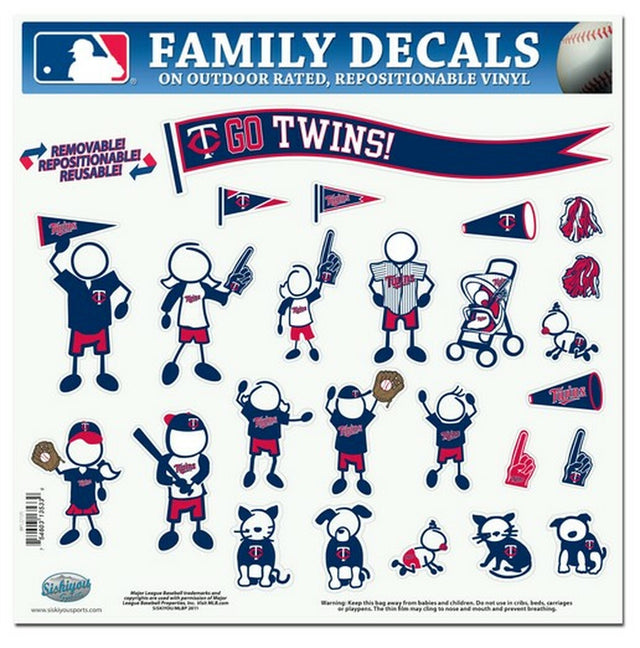 Minnesota Twins Decal 11x11 Family Sheet