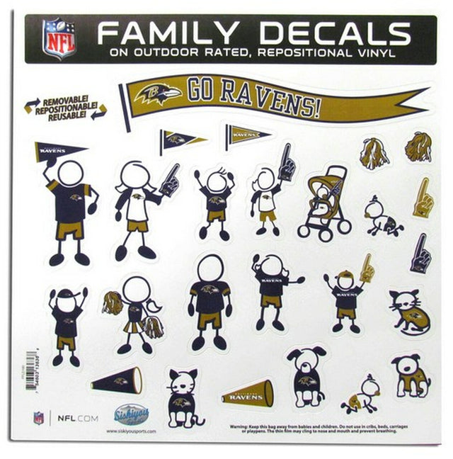 Baltimore Ravens Decal 11x11 Family Sheet