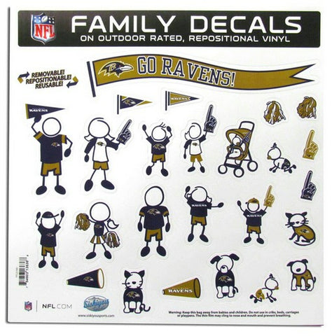~Baltimore Ravens Decal 11x11 Family Sheet~ backorder