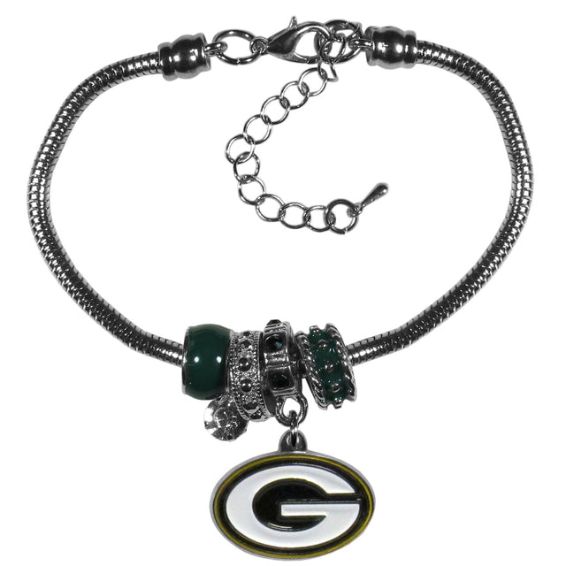 Pulsera de los Green Bay Packers con cuentas estilo euro