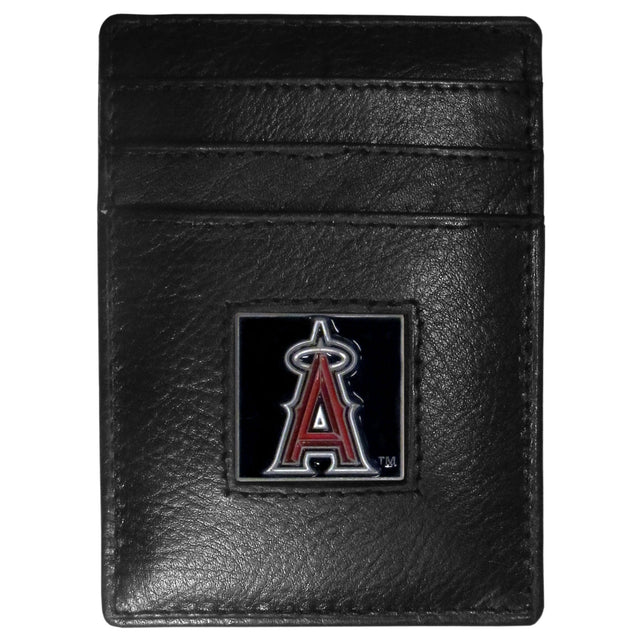 Cartera de cuero con clip para billetes y tarjetero de Los Angeles Angels CO