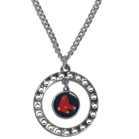 Boston Red Sox Necklace Chain Rhinestone Hoop CO