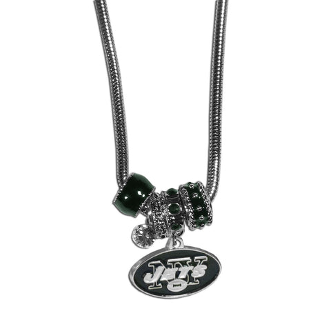 New York Jets Necklace Euro Bead Style - Special Order