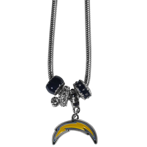 Los Angeles Chargers Necklace Euro Bead Style - Special Order