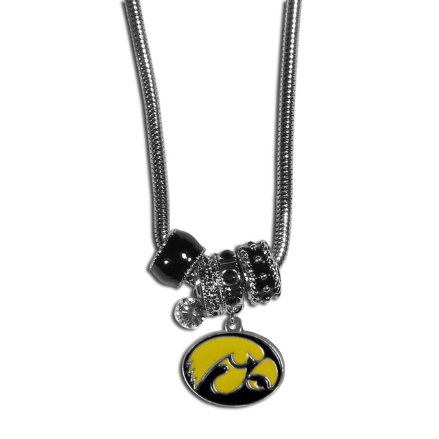 Iowa Hawkeyes Necklace Euro Bead Style