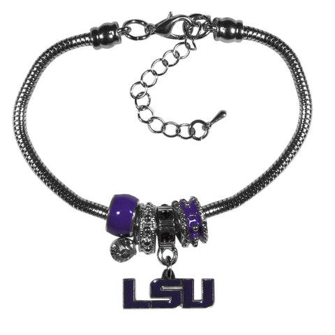 ~LSU Tigers Bracelet Euro Bead Style~ backorder