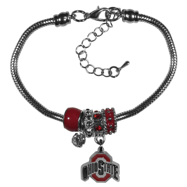 Pulsera de cuentas europeas de los Ohio State Buckeyes