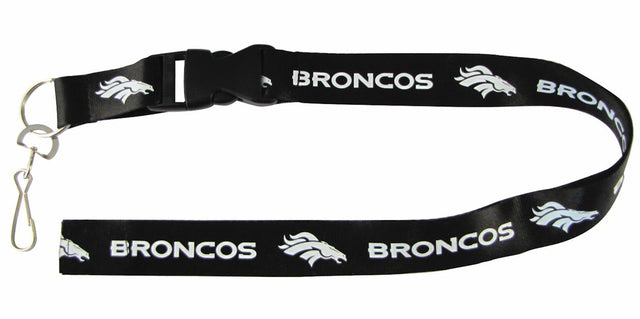 Cordón de los Denver Broncos con llavero, desprendible, color negro