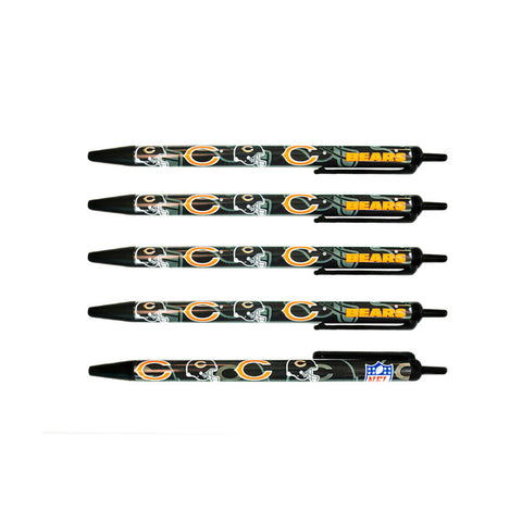 Chicago Bears Pens Click Style 5 Pack Alternate Design