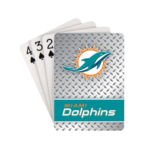 Naipes de los Miami Dolphins con placa de diamante