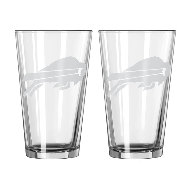 Juego de 2 vasos de cerveza de vidrio con diseño de escarcha de Buffalo Bills