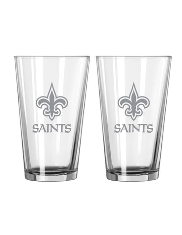 New Orleans Saints Glass Pint Frost Design 2 Piece Set