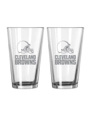 ~Cleveland Browns Glass Pint Frost Design 2 Piece Set~ backorder