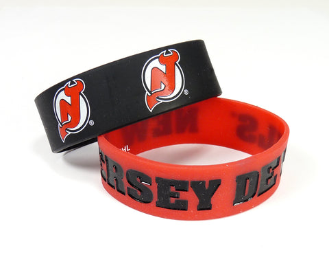 ~New Jersey Devils Bracelets - 2 Pack Wide - Special Order~ backorder