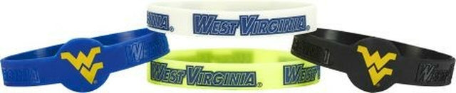 Pulseras de los West Virginia Mountaineers (paquete de 4) de silicona