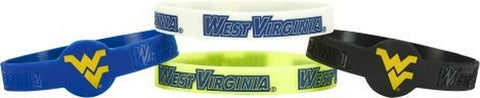 West Virginia Mountaineers Bracelets - 4 Pack Silicone - Special Order