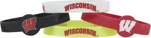 ~Wisconsin Badgers Bracelets - 4 Pack Silicone - Special Order~ backorder