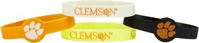 Pulseras de silicona de los Clemson Tigers (paquete de 4)