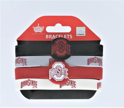 ~Ohio State Buckeyes Bracelets 4 Pack Silicone~ backorder