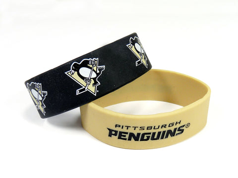 Pittsburgh Penguins Bracelets 2 Pack Wide - Special Order