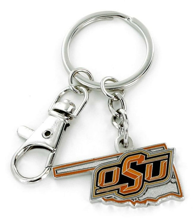 Llavero con diseño del estado de los Oklahoma State Cowboys